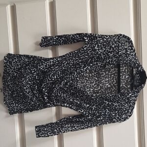 Karen Kane Black and White Animal Print Top